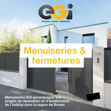 Menuiseries et fermetures sur mesure à Saint-Léger-du-Bourg-Denis – portail aluminium moderne posé par Menuiserie EGI près de Rouen