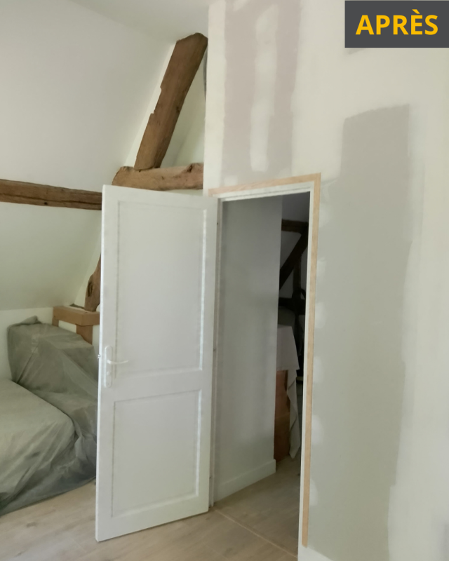 Création d’une nouvelle cloison pour agrandir une chambre à Saint-Léger-du-Bourg-Denis près de Rouen